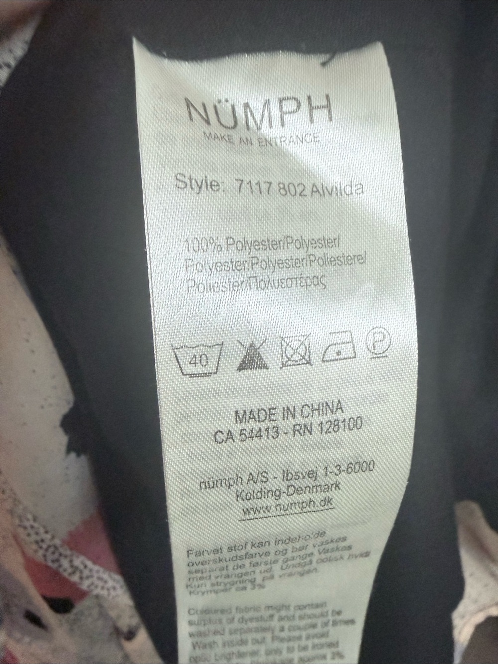 Abstract water color print dress Danish brand Numph tunic shift midi (36) small - Picture 12 of 13